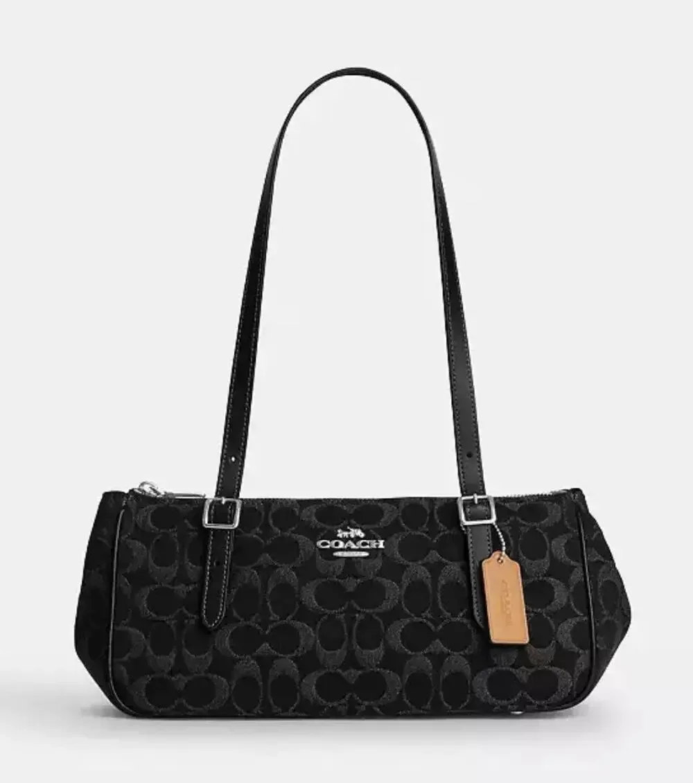 B16-02 NWT Coach Asher Black Signature Denim